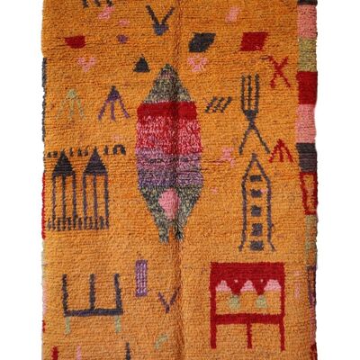 Tappeto berbero marocchino in pura lana 151 x 248 cm