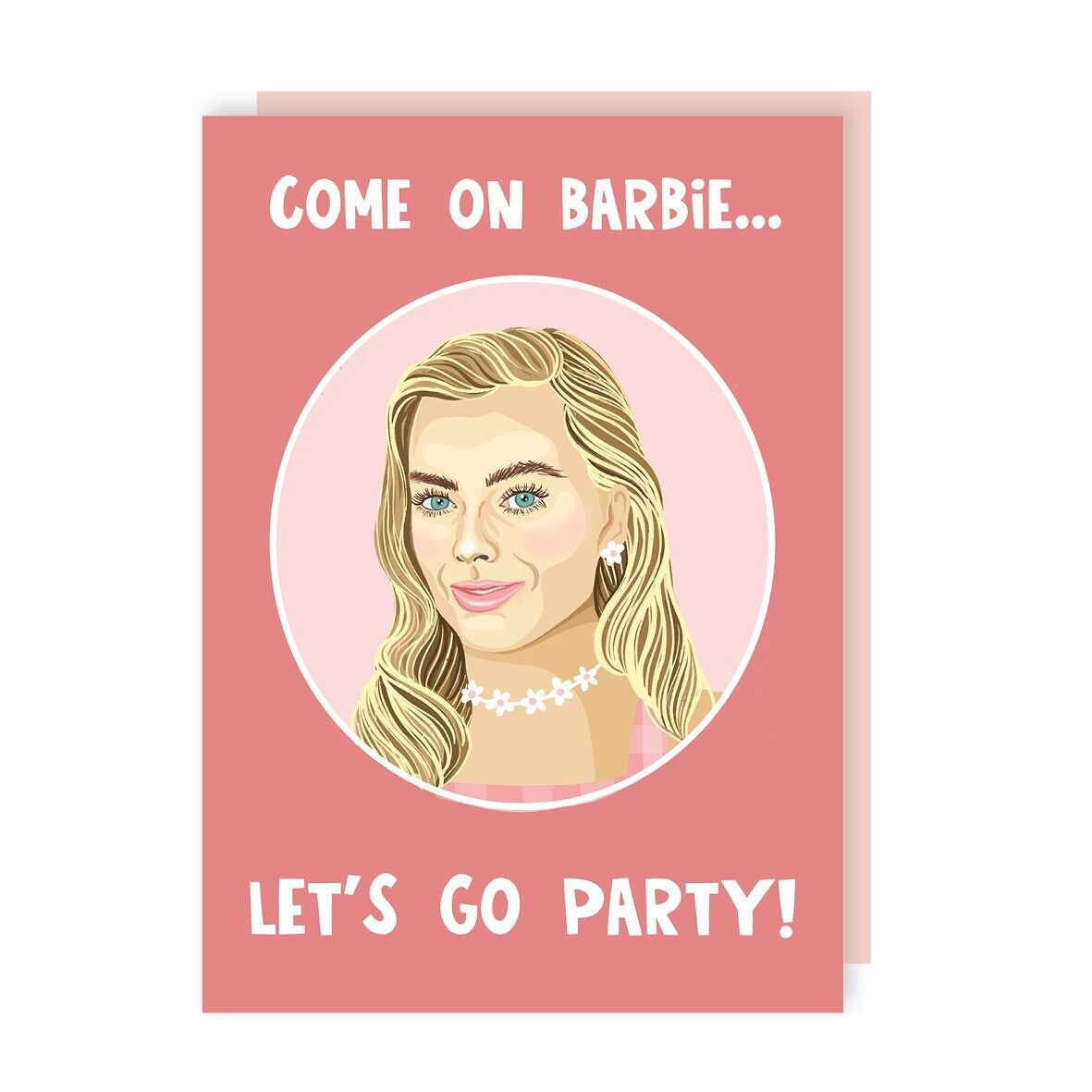 Barbie Let's Go Party Margot Robbie Tarjeta de cumpleaños de celebridad, paquete de 6