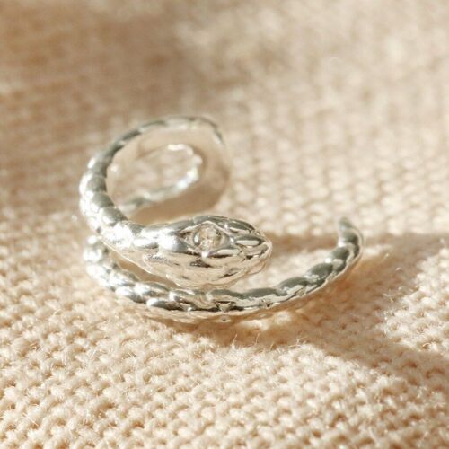 Sterling silver tiny snake earcuff