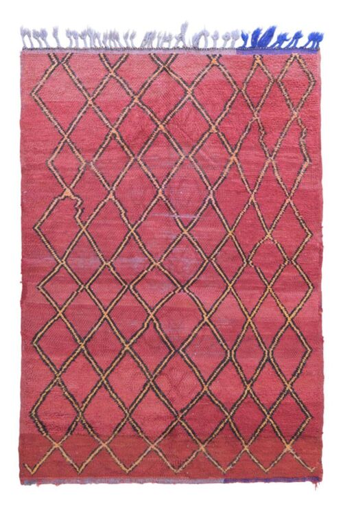 Tapis Berbere marocain en laine vintage 133 x 198 cm