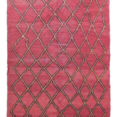 Alfombra bereber marroquí de lana vintage 133 x 198 cm