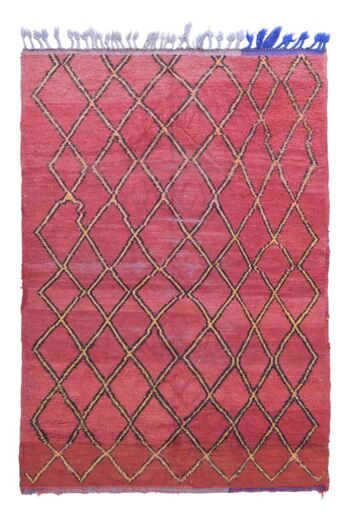 Tapis Berbere marocain en laine vintage 133 x 198 cm 1