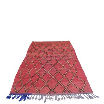 Tapis Berbere marocain en laine vintage 133 x 198 cm 7