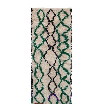 Tappeto berbero marocchino in pura lana 72 x 168 cm