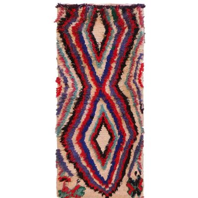 Tappeto berbero marocchino in pura lana 71 x 156 cm