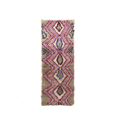 Alfombra de pasillo bereber marroquí de pura lana 72 x 190 cm