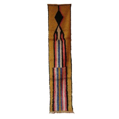 Tappeto da ingresso berbero marocchino in pura lana 72 x 336 cm