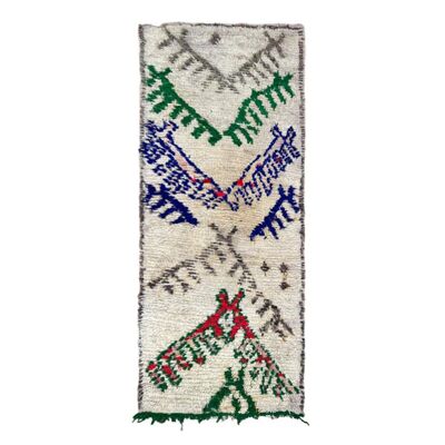 Tappeto berbero marocchino in pura lana 68 x 192 cm