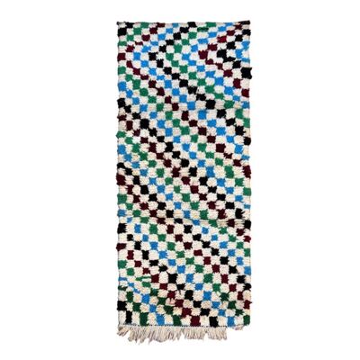 Tappeto berbero marocchino in pura lana 76 x 182 cm