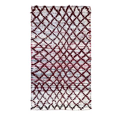 Alfombra bereber marroquí de pura lana 97 x 177 cm