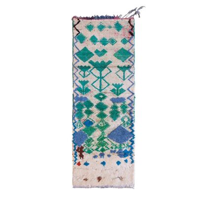 Alfombra bereber marroquí de pura lana 91 x 249 cm