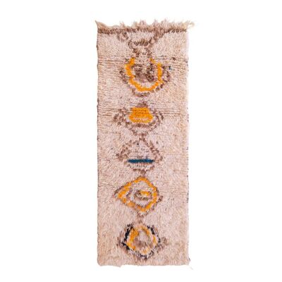 Alfombra de pasillo bereber marroquí de pura lana 78 x 200 cm