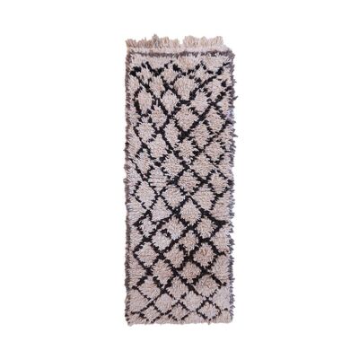 Tappeto da ingresso berbero marocchino in pura lana 73 x 188 cm