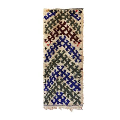 Alfombra bereber marroquí de pura lana 58 x 157 cm