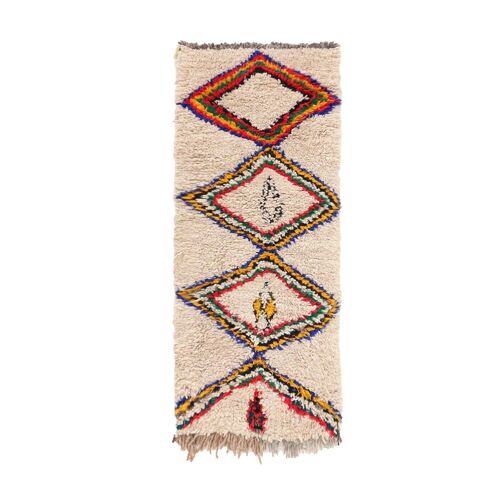 Tapis de couloir Berbere marocain pure laine 76 x 188 cm
