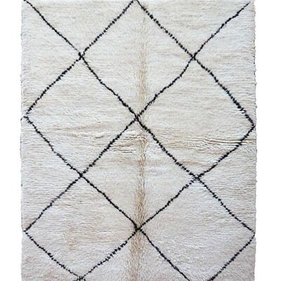 Alfombra bereber marroquí de pura lana 169 x 205 cm