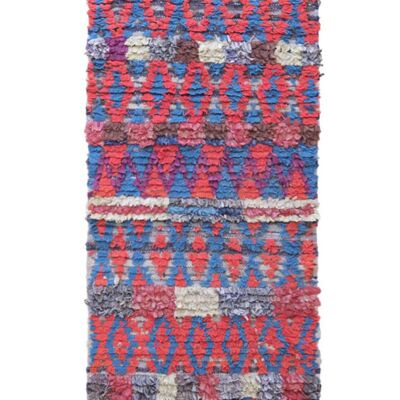 Alfombra bereber marroquí de pura lana 71 x 168 cm