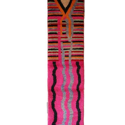 Alfombra de pasillo bereber marroquí de pura lana 72 x 350 cm