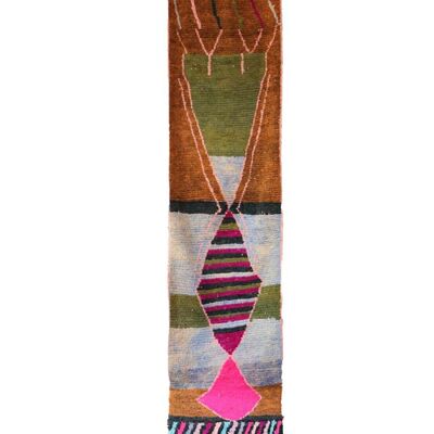 Tapis de couloir Berbere marocain pure laine 78 x 371 cm