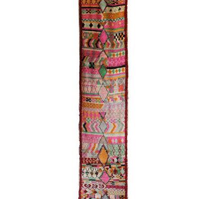 Alfombra de pasillo bereber marroquí de pura lana 77 x 272 cm