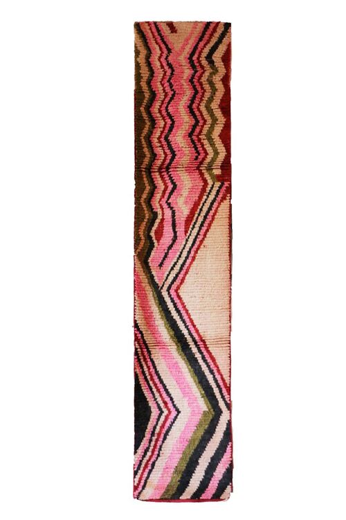 Tapis de couloir Berbere marocain pure laine 73 x 353 cm