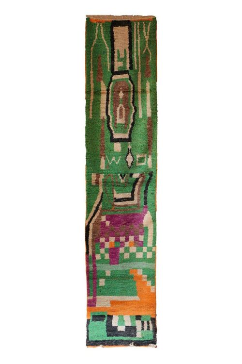 Tapis de couloir Berbere marocain pure laine 81 x 396 cm