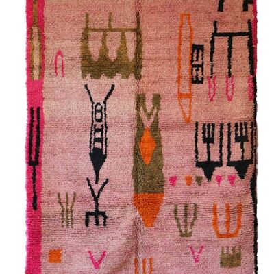 Alfombra bereber marroquí de pura lana 199 x 290 cm