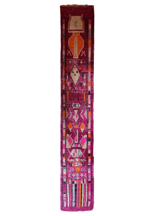 Tapis de couloir Berbere marocain pure laine 77 x 514 cm