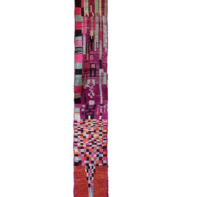Alfombra de pasillo bereber marroquí de pura lana 75 x 768 cm