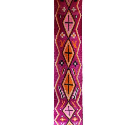 Alfombra de pasillo bereber marroquí de pura lana 78 x 507 cm