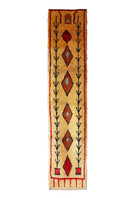 Tapis de couloir Berbere marocain pure laine 73 x 343 cm
