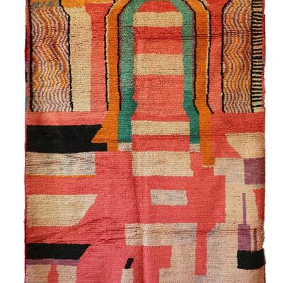 Alfombra bereber marroquí de pura lana 214 x 308 cm
