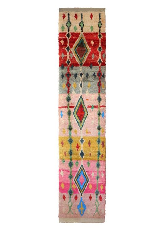 Tapis de couloir Berbere marocain pure laine 71 x 339 cm