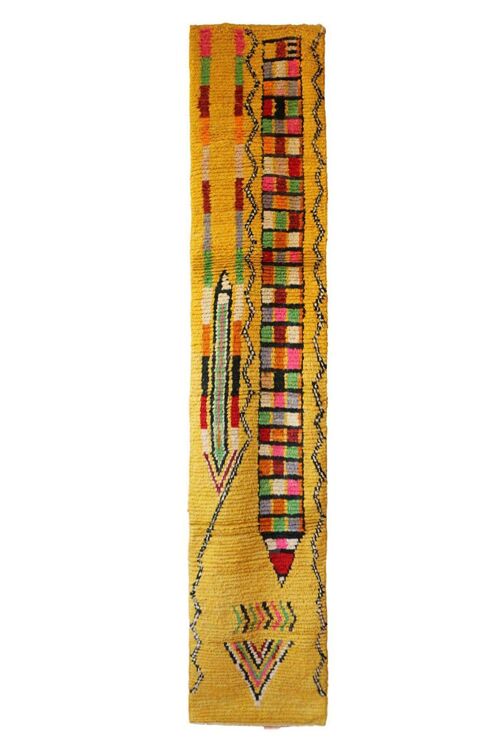 Tapis de couloir Berbere marocain pure laine 66 x 340 cm