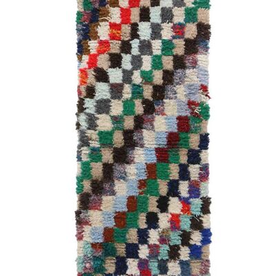 Alfombra bereber marroquí de pura lana 73 x 172 cm
