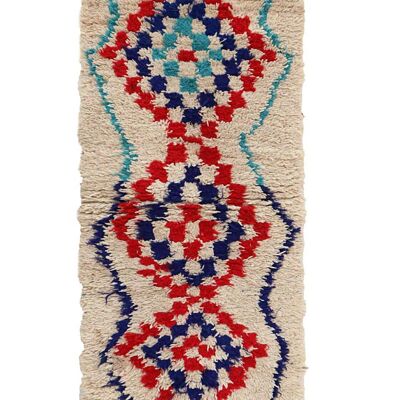 Alfombra bereber marroquí de pura lana 75 x 170 cm