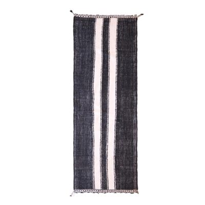 Alfombra de pasillo Kilim Berbere de pura lana 112 x 302 cm