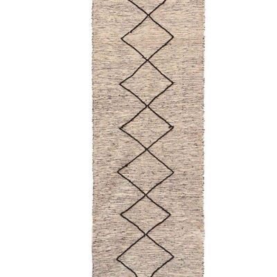 Alfombra bereber Kilim marroquí de pura lana 85 x 270 cm