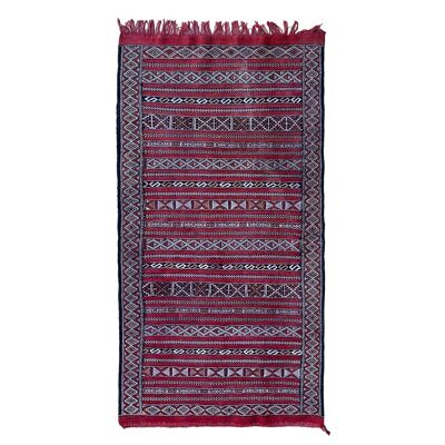 Tappeto berbero Kilim marocchino in pura lana 88 x 167 cm