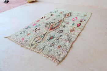 Tapis de couloir Berbere marocain en laine 143 x 240 cm 11
