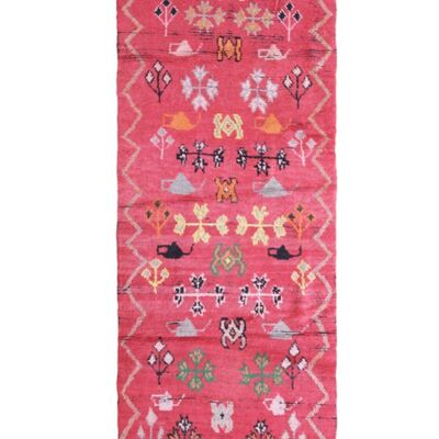 Alfombra de pasillo bereber tribal vintage 87 x 275 cm