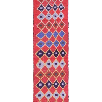Alfombra de pasillo bereber tribal vintage 81 x 352 cm