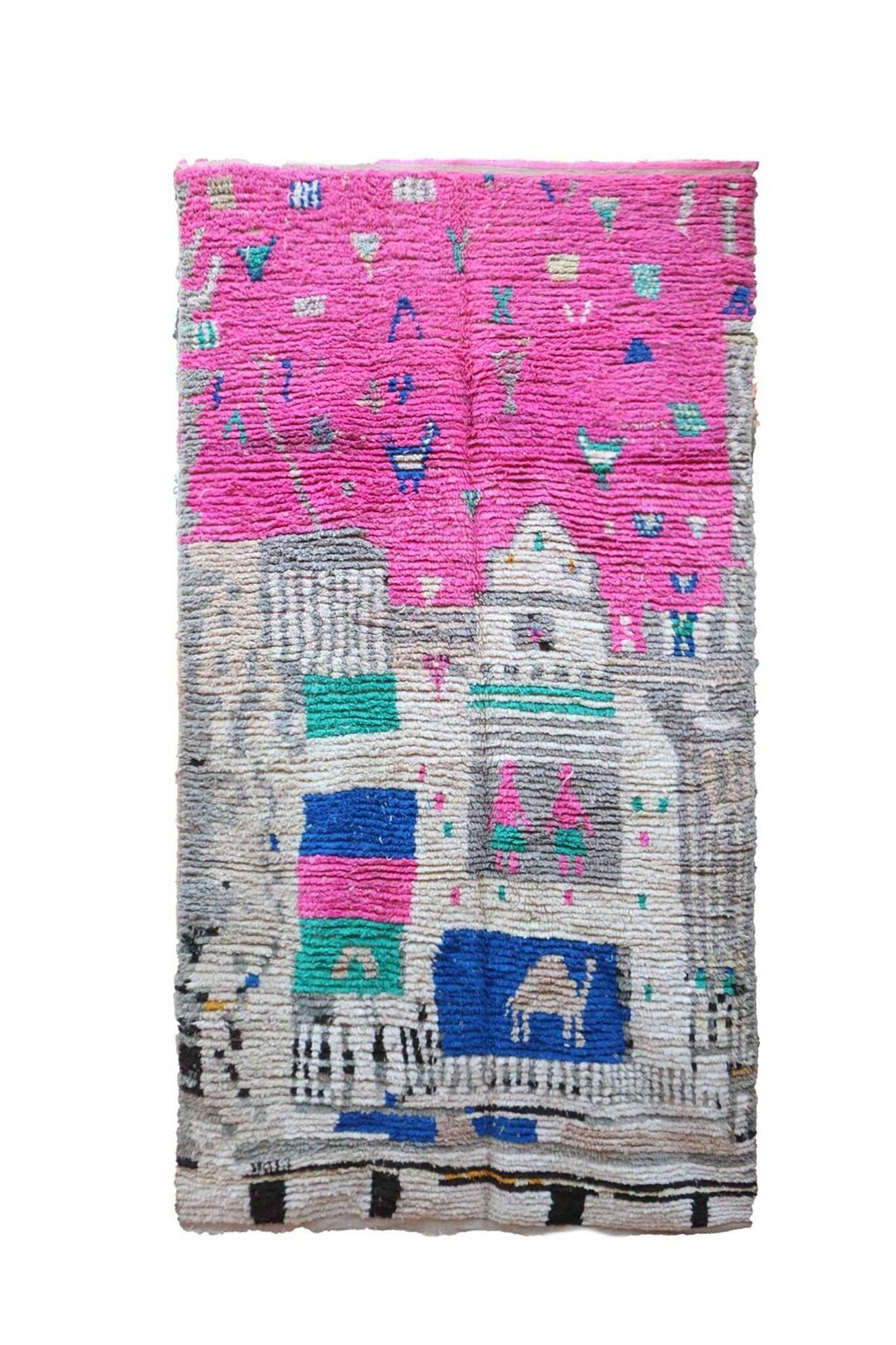 Tappeto berbero marocchino in pura lana 164 x 306 cm