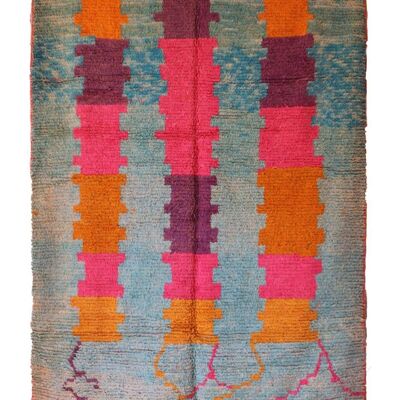 Alfombra bereber marroquí de pura lana 203 x 307 cm