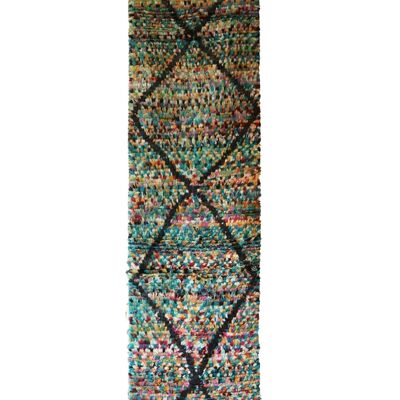 Alfombra de pasillo de pura lana bereber 75 x 304 cm
