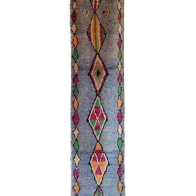 Alfombra de pasillo de pura lana bereber 80 x 392 cm
