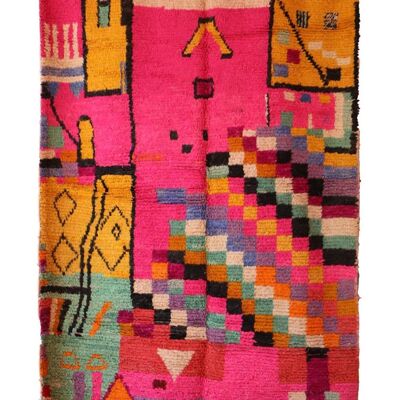 Alfombra bereber marroquí de pura lana 174 x 275 cm