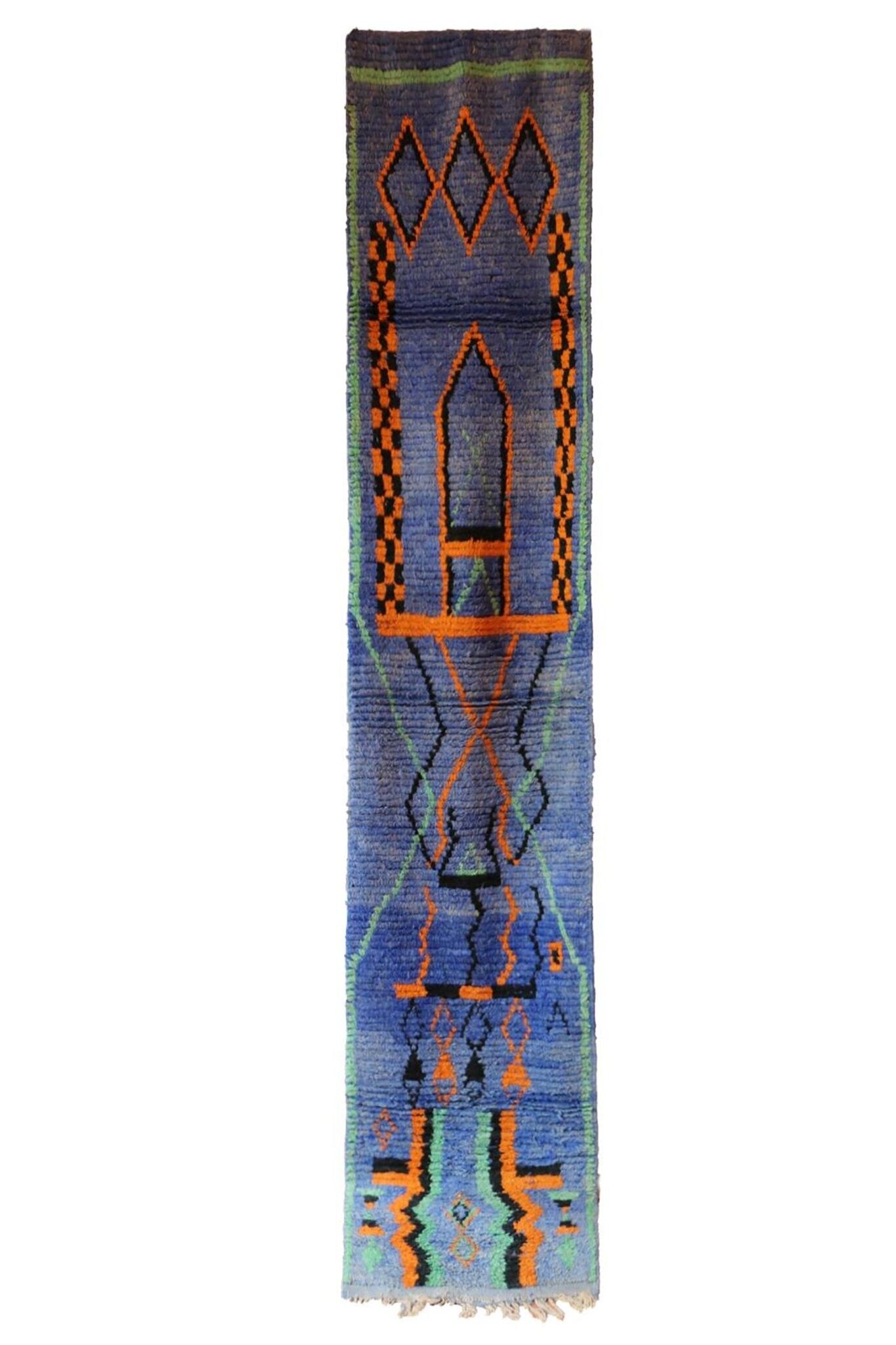 Tappeto da ingresso in pura lana berbera 73 x 386 cm