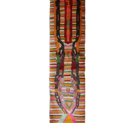 Alfombra de pasillo bereber contemporánea de lana 72 x 355 cm