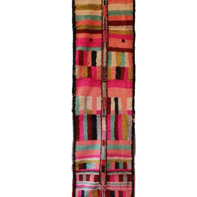 Farbenfroher Berber-Boujaad-Flurteppich, 86 x 419 cm